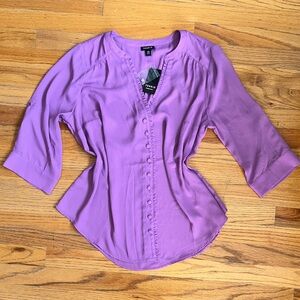 Torrid Purple Button-Front Blouse